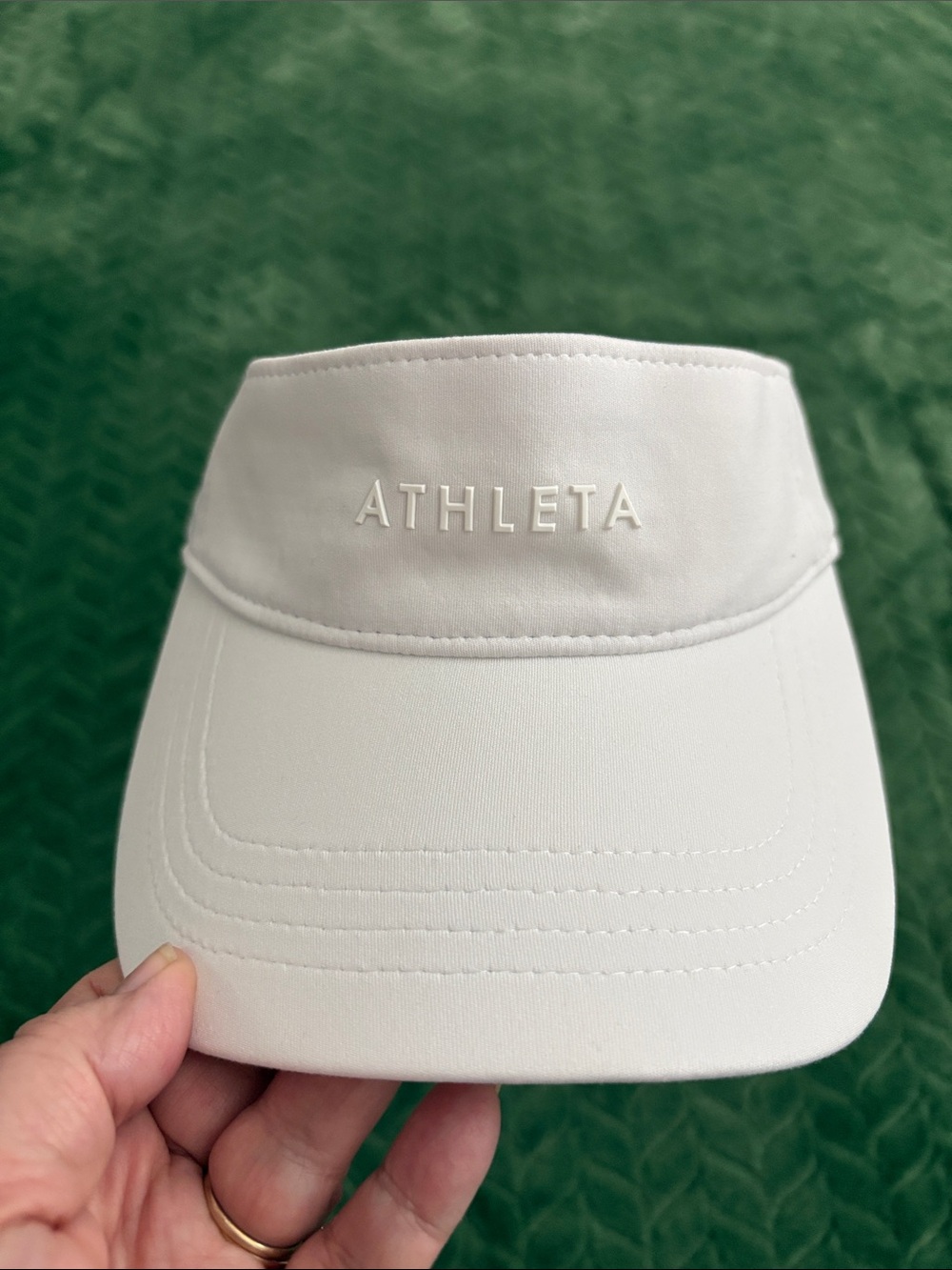 Athleta Crosscourt Visor White Running Tennis Sun Hat Adjustable